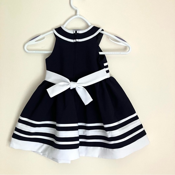 Bonnie Jean Toddler Nautical Sailor Navy Blue Party Dress Size 2T - Picture 3 of 10